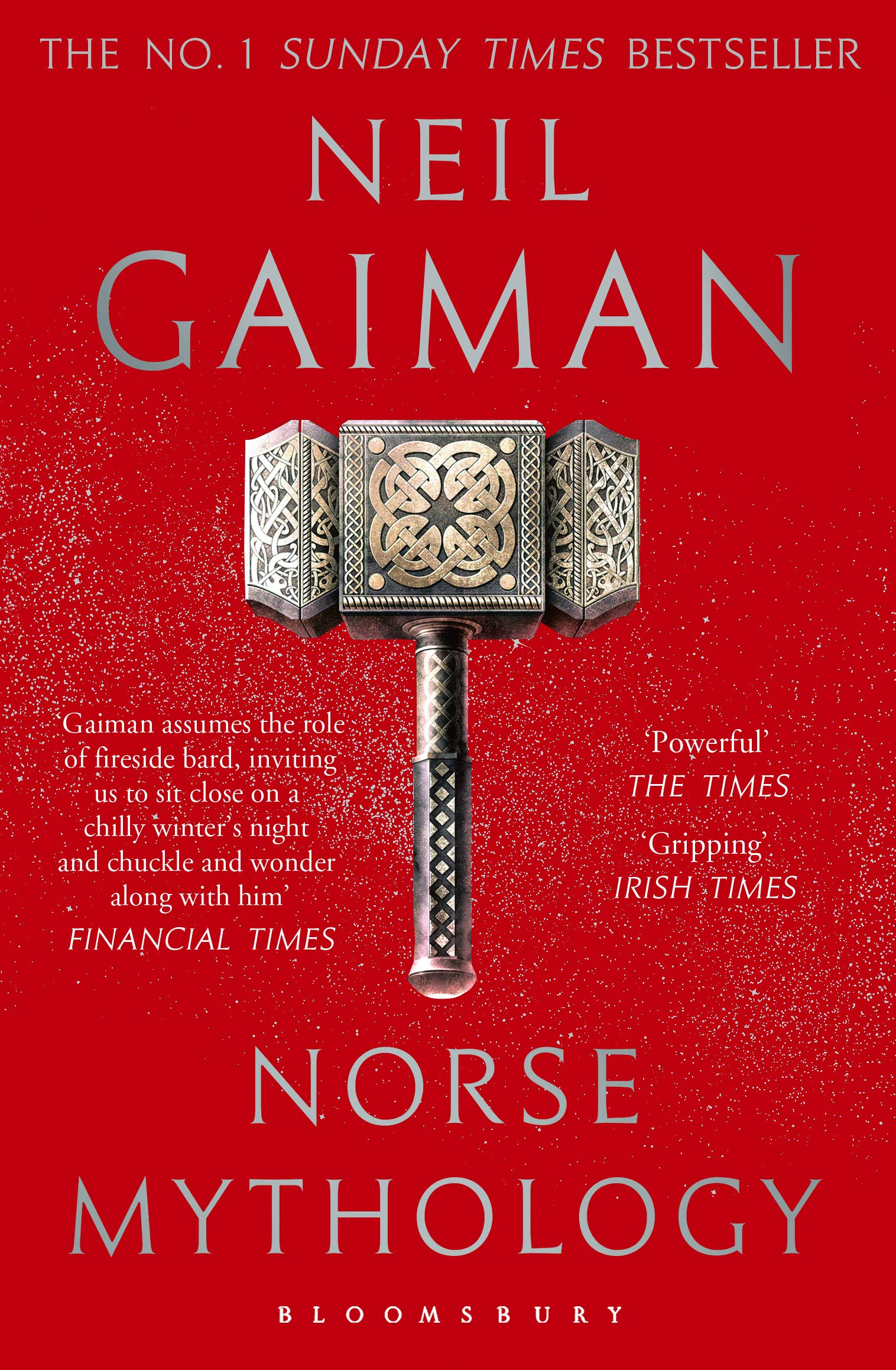 Front cover of the book 'Norse Mythology (Red Flip Cover)' by Neil Gaiman.