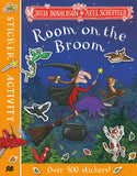 Front cover of the book 'Room on the Broom Sticker Book' by Julia Donaldson.