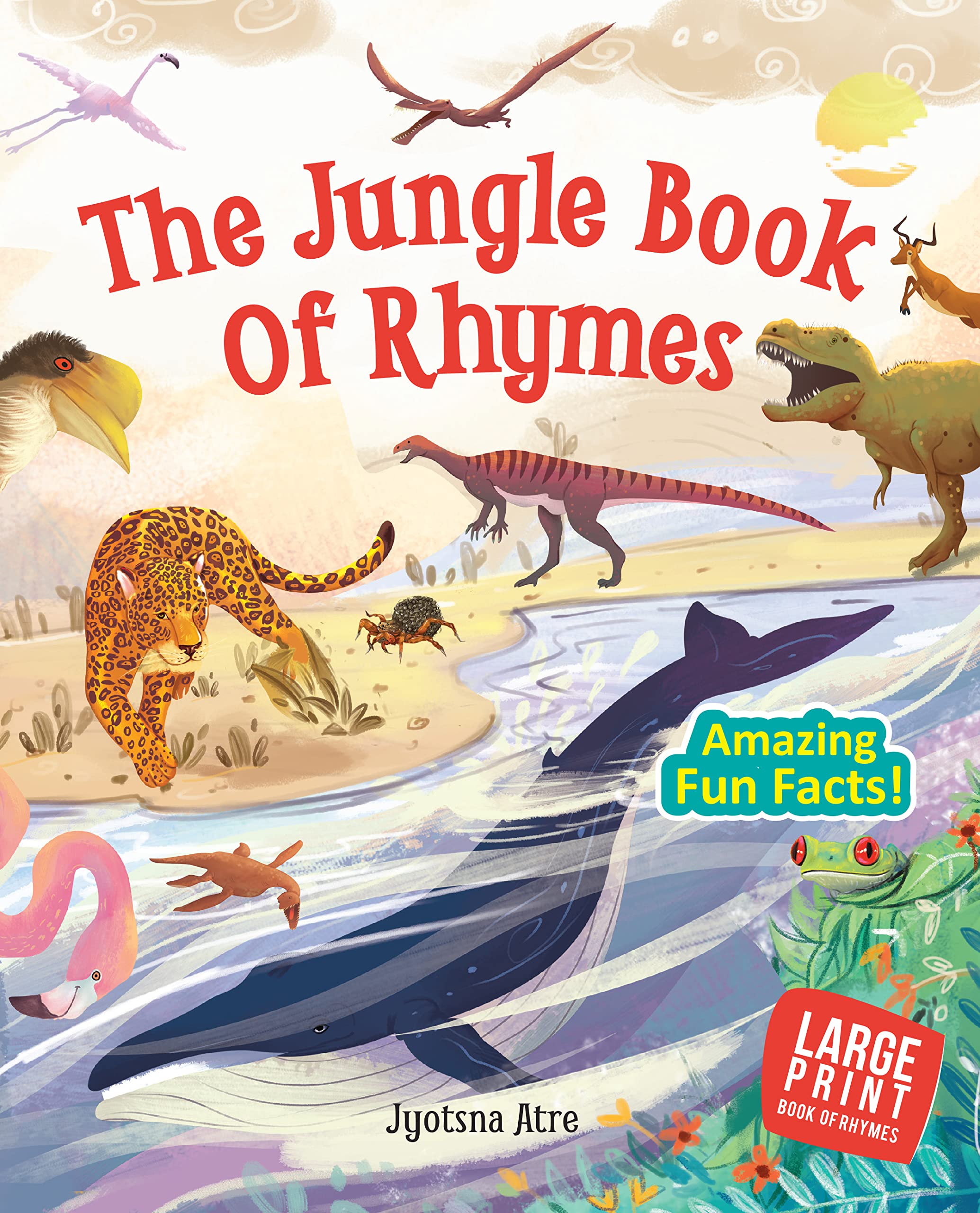 Front cover of the book 'The Jungle Book of Rhymes' by Jyotsna Atre.