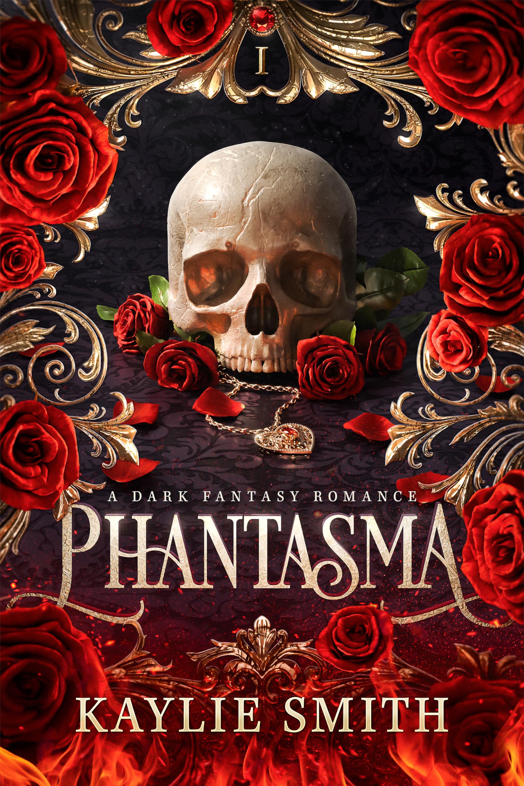 Front cover of the book 'Phantasma: A dark fantasy romance' by Kaylie Smith.