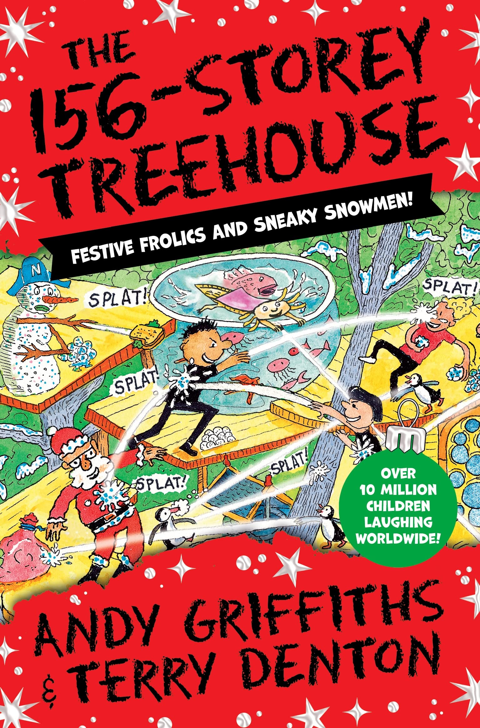 Front cover of the book 'THE 156-STOREY TREEHOUSE' by Andy Griffiths.
