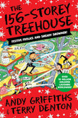 Front cover of the book 'THE 156-STOREY TREEHOUSE' by Andy Griffiths.
