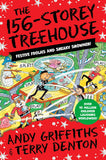 Front cover of the book 'THE 156-STOREY TREEHOUSE' by Andy Griffiths.