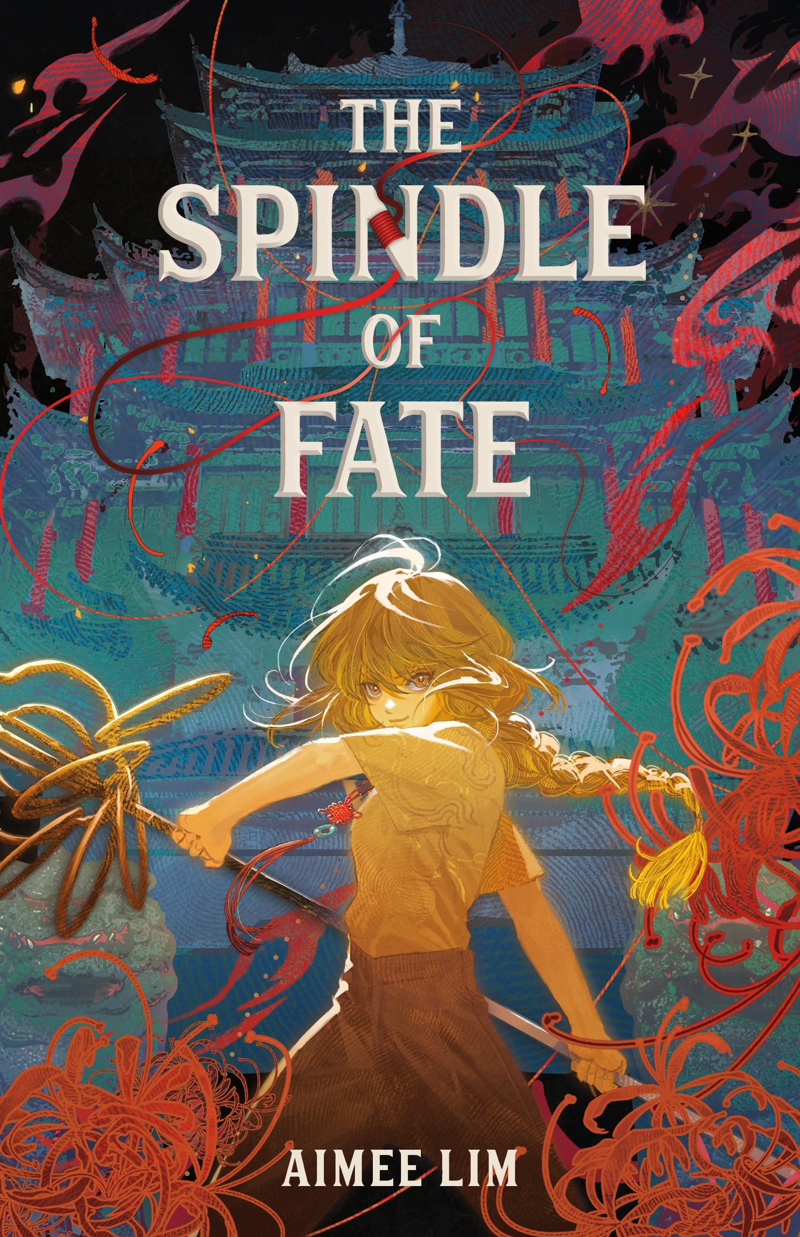 Front cover of the book 'The Spindle of Fate (Weavers of Legacy and Fate, 1)' by Aimee Lim.