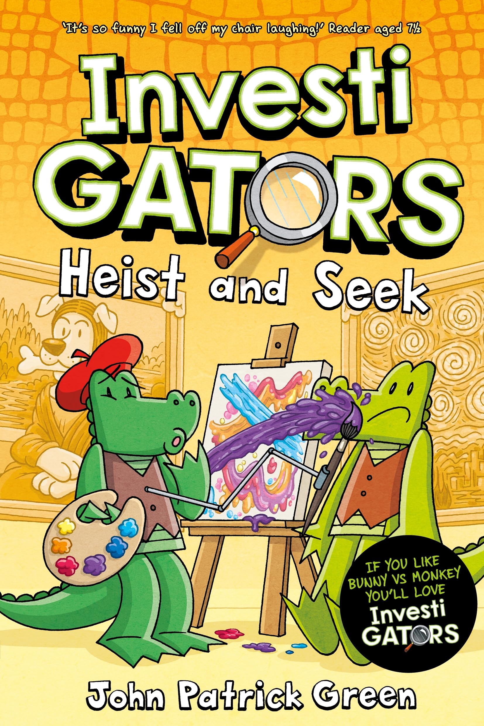 Front cover of the book 'InvestiGators: Heist and Seek: A full colour, laugh-out-loud comic book adventure! (InvestiGators!, 6) (International Ed' by John Patrick Green.