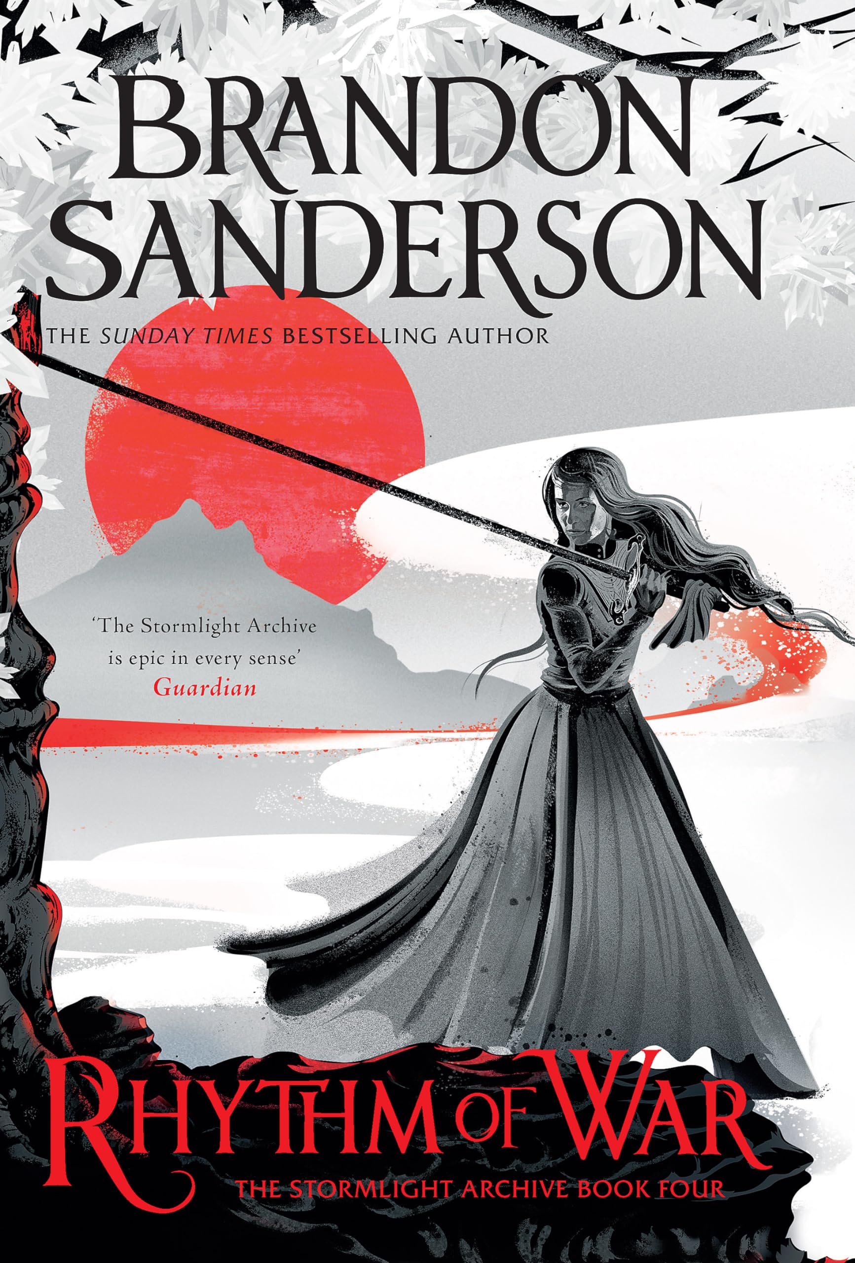 Front cover of the book 'Rhythm of War: The Stormlight Archive Book Four' by Brandon Sanderson.