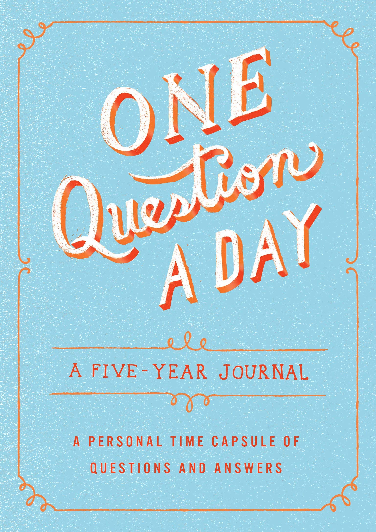 Front cover of the book 'One Question a Day: A Five-Year Journal: A Personal Time Capsule of Questions and Answers' by Aimee Chase.