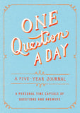 Front cover of the book 'One Question a Day: A Five-Year Journal: A Personal Time Capsule of Questions and Answers' by Aimee Chase.