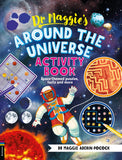 Front cover of the book 'Buster Books Dr Maggies Around the Universe Activity Book Space-themed mazes, maths games and more.' by Dr Maggie Aderin-Pocock.