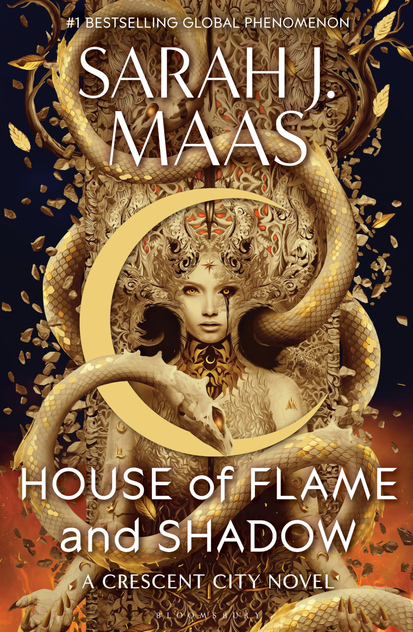 Front cover of the book 'House of Flame and Shadow (International Edition)' by Sarah J. Maas.