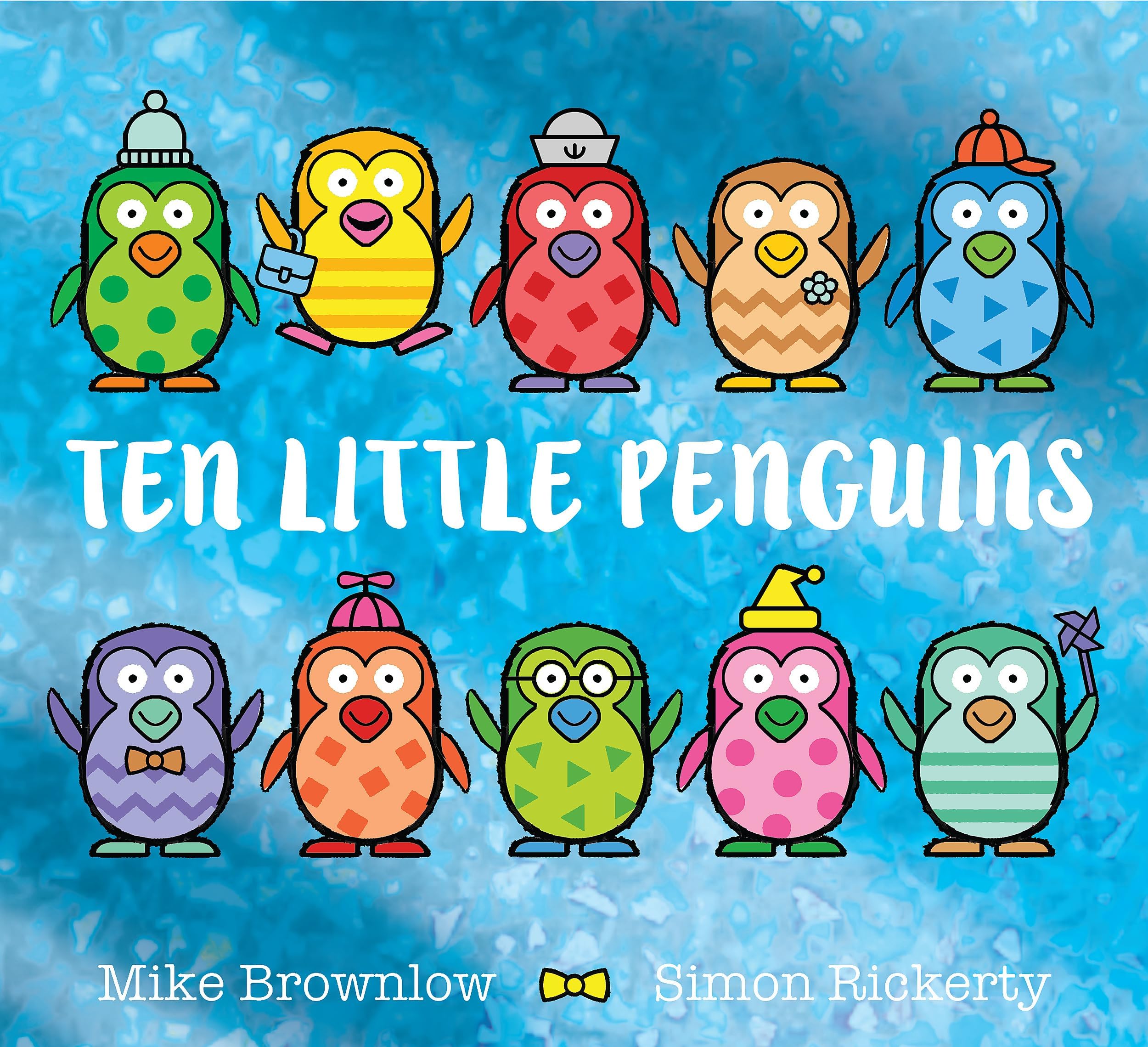 Front cover of the book 'Ten Little Penguins' by Mike Brownlow.