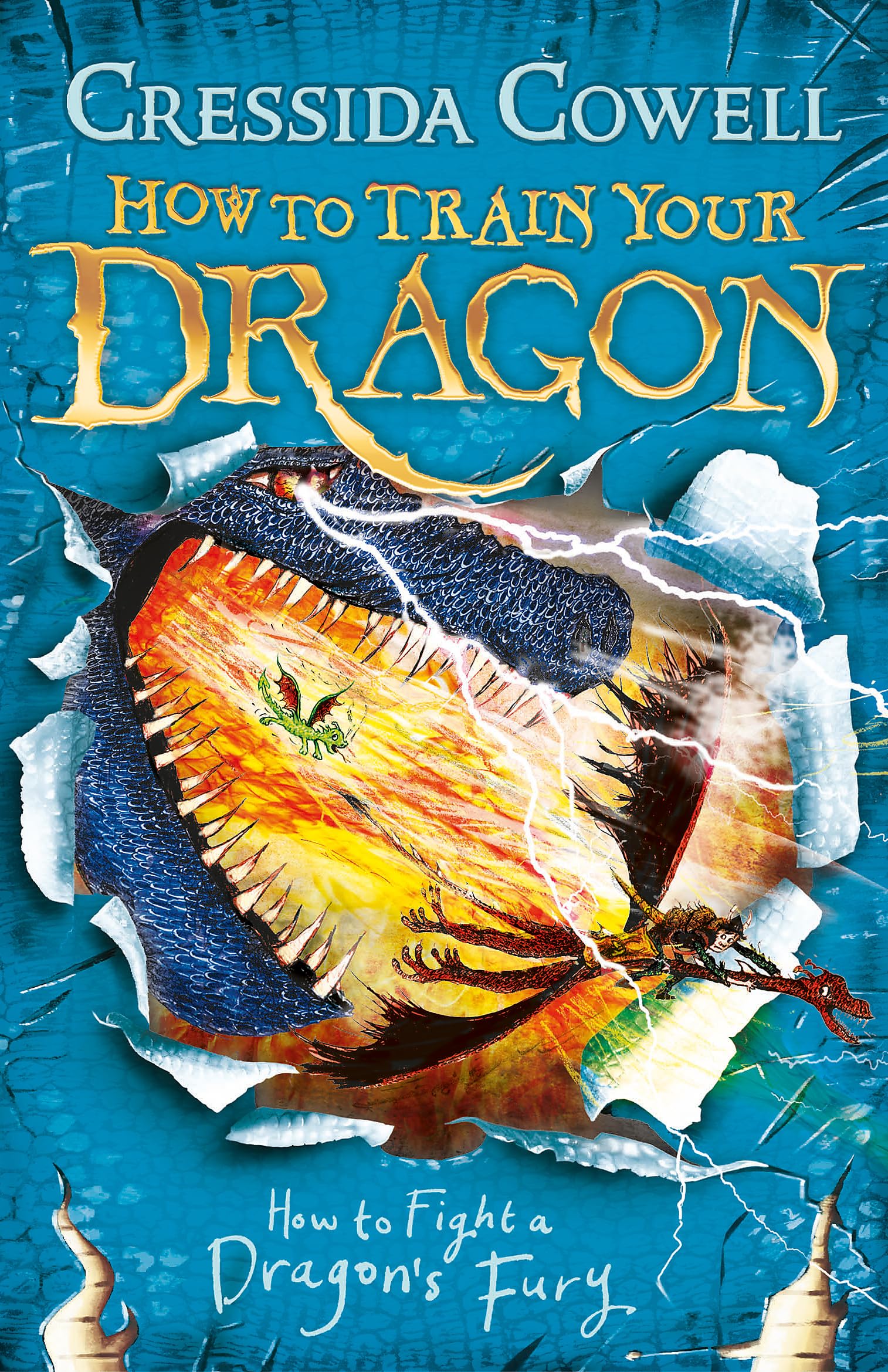 Front cover of the Paperback book 'How to Fight a Dragon's Fury: Book 12 (How To Train Your Dragon) Cowell, Cressida' by Cressida Cowell.