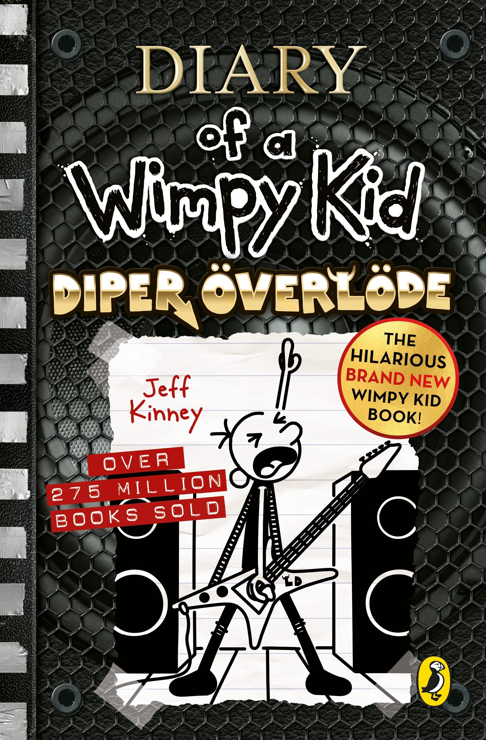 Front cover of the book 'Diary of a wimpy kid: diper överlöde (book 17)' by Jeff Kinney.