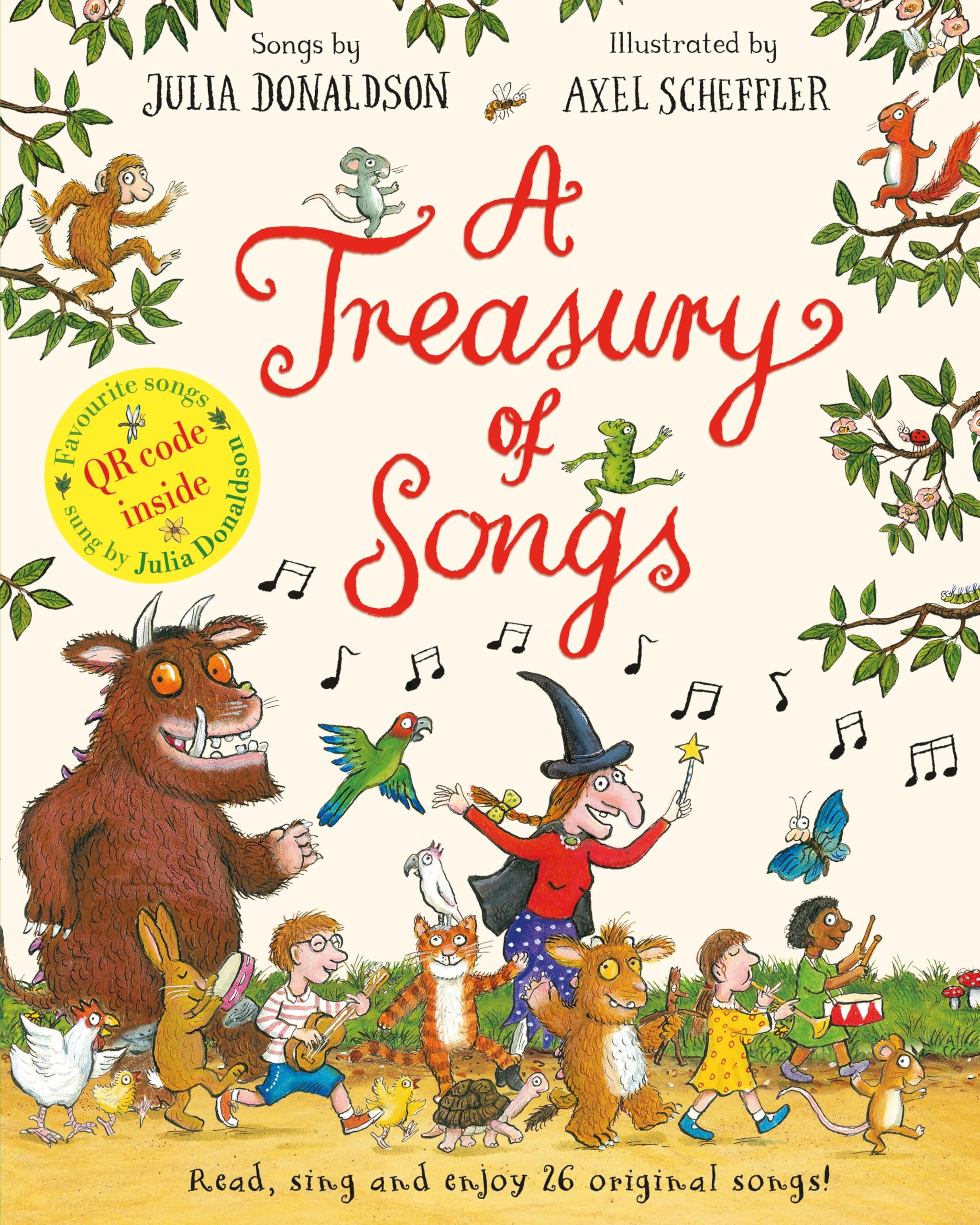 Front cover of the book 'A Treasury of Songs' by Julia Donaldson.