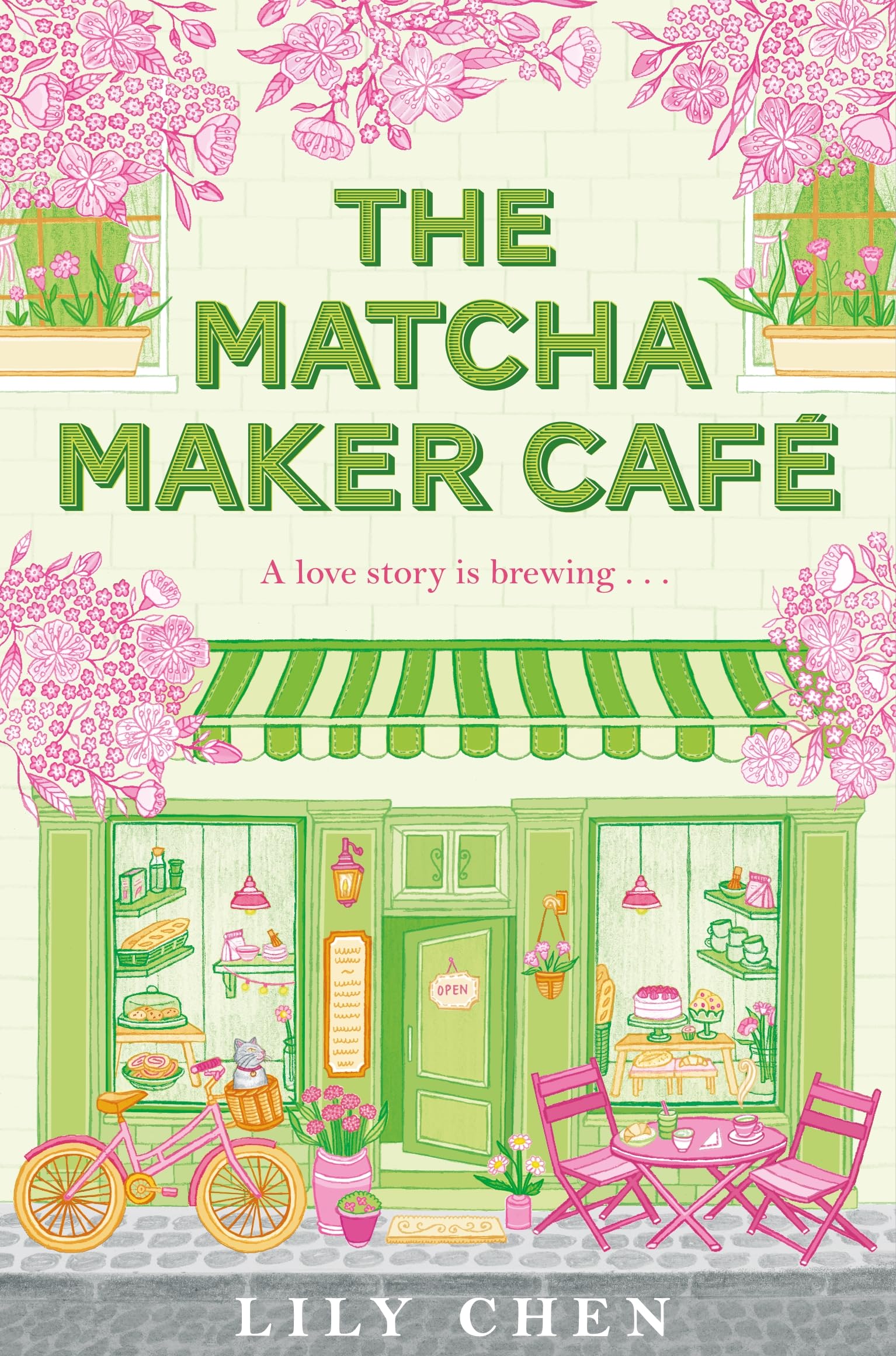 Front cover of the book 'The Matcha Maker Café' by Lily Chen.