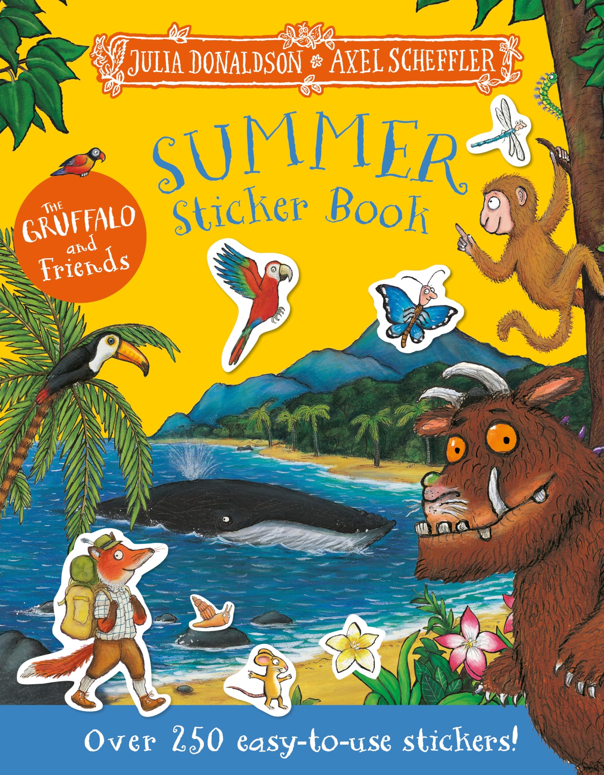 Front cover of the book 'The Gruffalo and Friends: Summer Sticker Book' by Julia Donaldson.