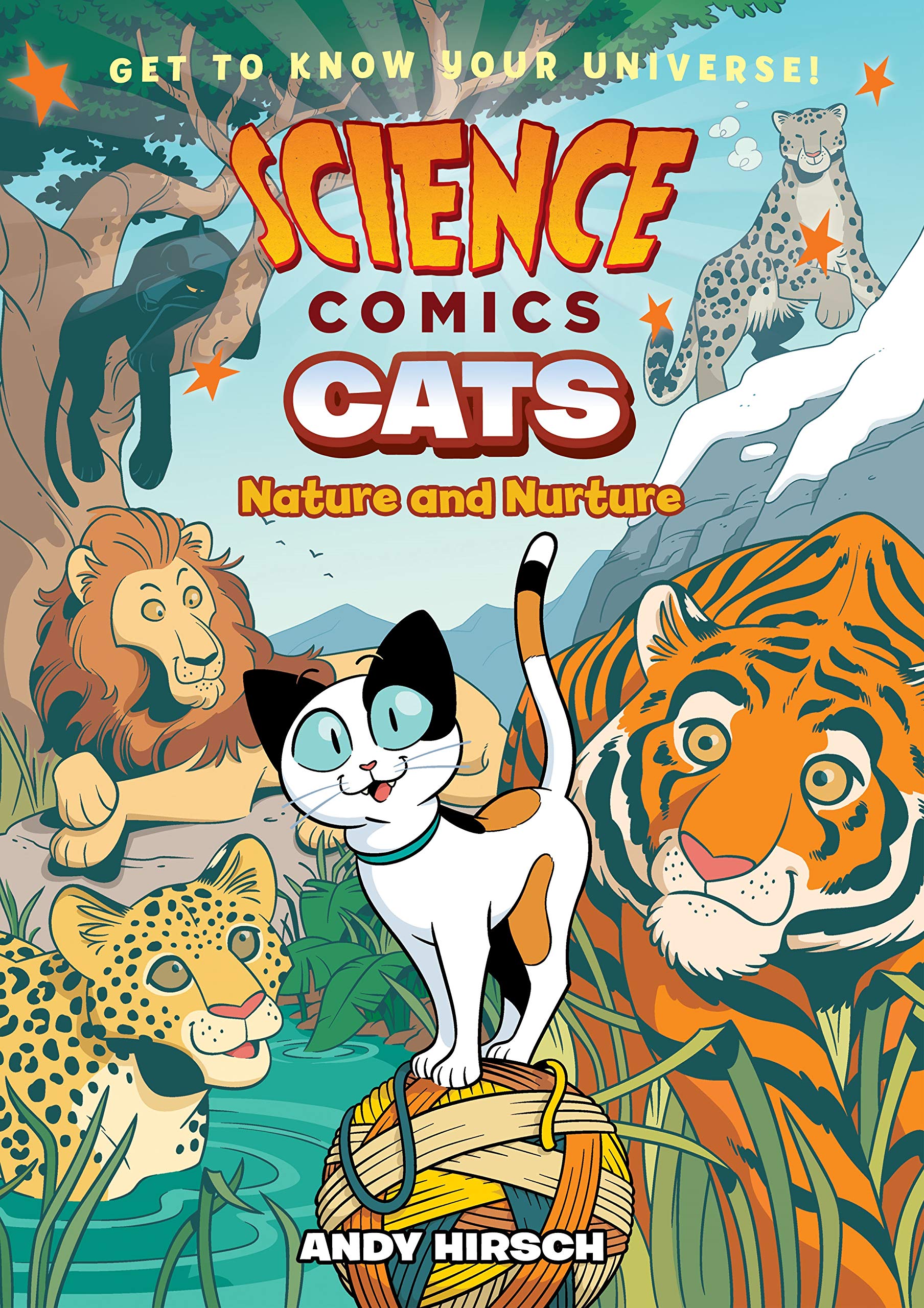 Front cover of the book 'Science Comics: Cats: Nature and Nurture' by HirschAndy.