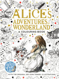 Front cover of the book 'The Macmillan Alice Colouring Book (Macmillan Classic Colouring Books)' by Lewis Carroll, Sir John Tenniel.