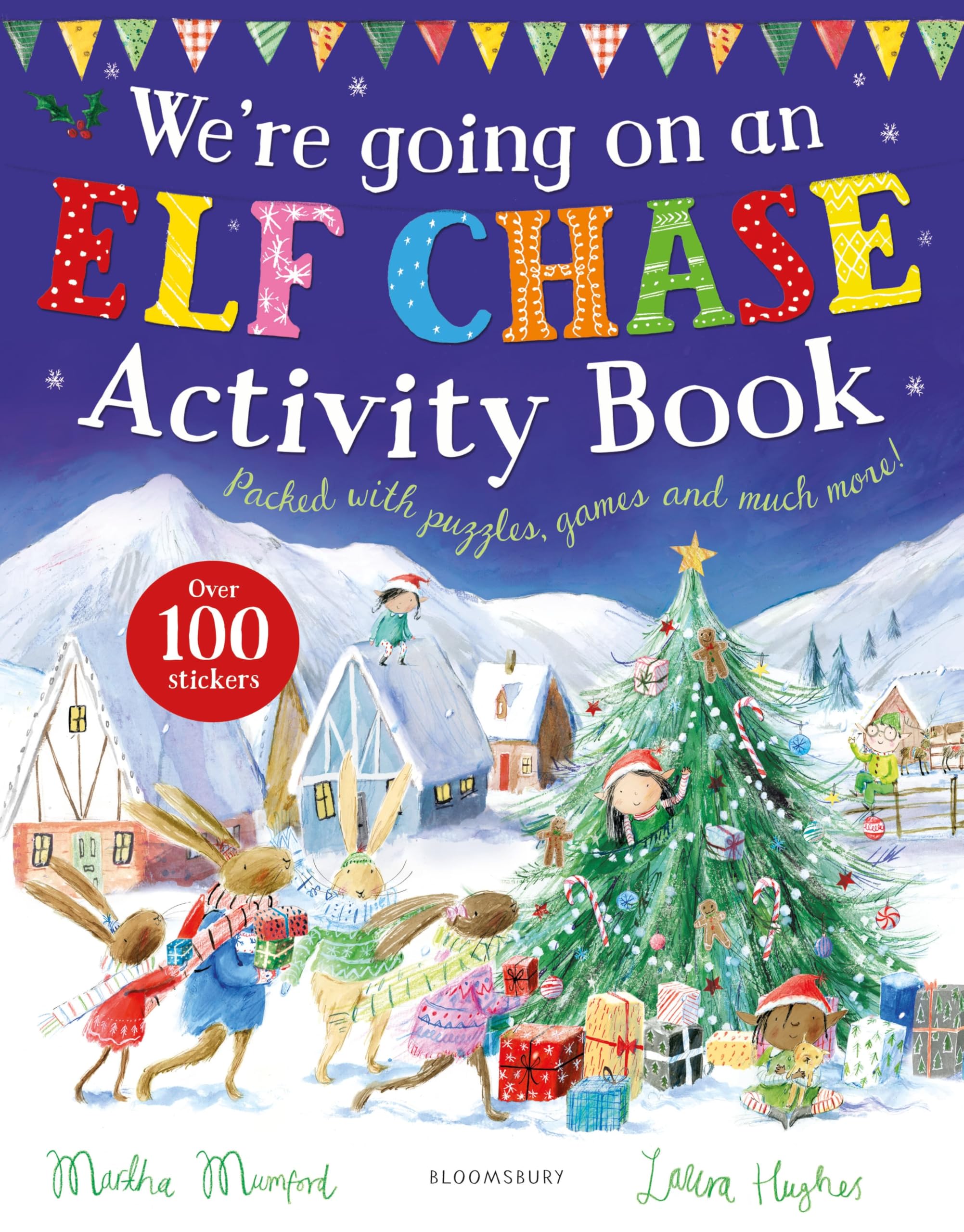 Front cover of the book 'Bloomsbury Were Going on an Elf Chase Activity Book.' by Martha Mumford.