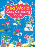 Front cover of the book 'Copy Colouring Book Sea Animals' by Om Books.