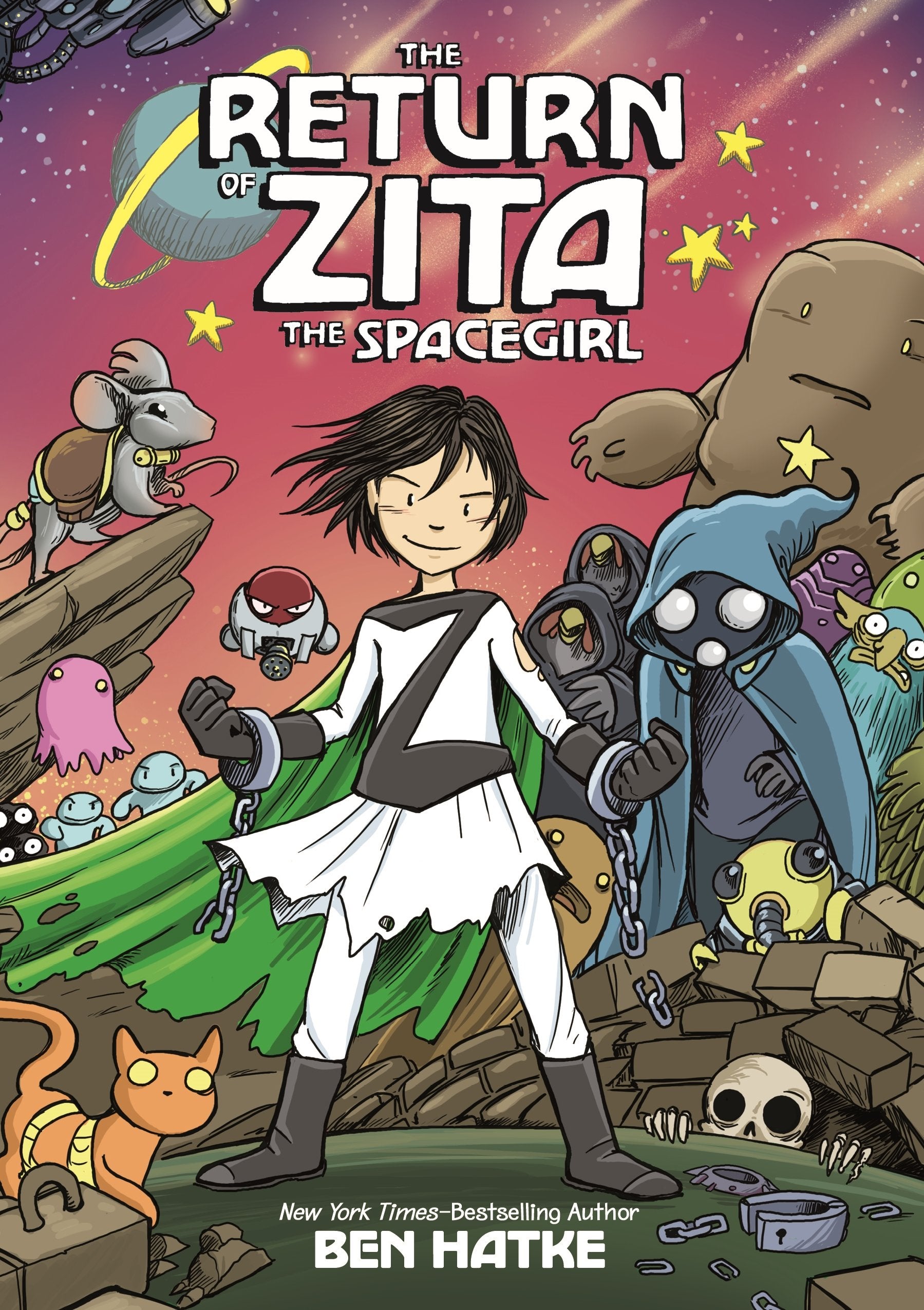 Front cover of the book 'The Return of Zita the Spacegirl' by Hatke Ben.