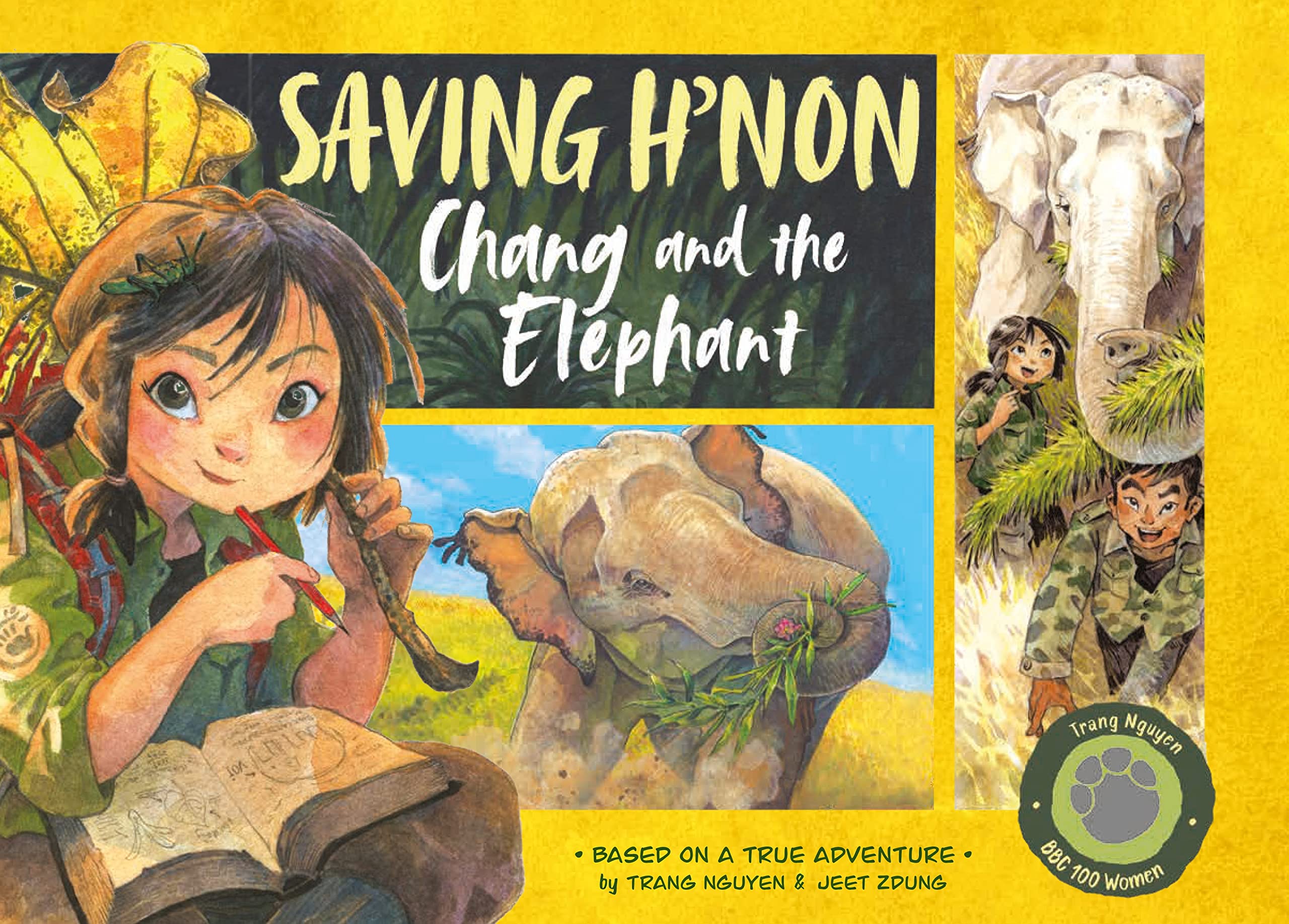 Front cover of the book 'MACMILLAN Saving Hnon Chang and the Elephant.' by Trang Nguyen.