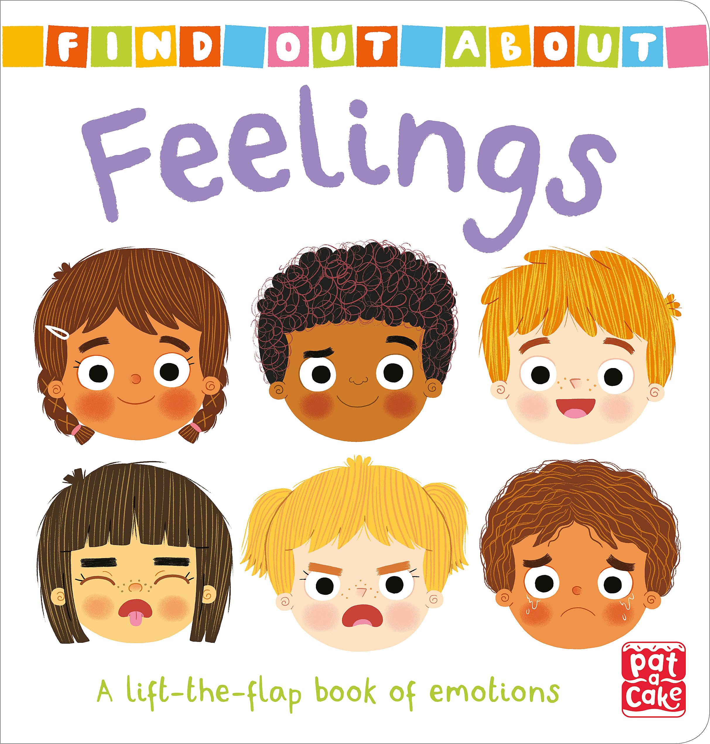 Front cover of the book 'Find Out About Feelings' by Pat-a-Cake.