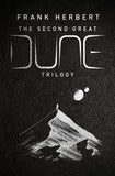 Front cover of the book 'THE SECOND GREAT DUNE TRILOGY' by Frank Herbert.