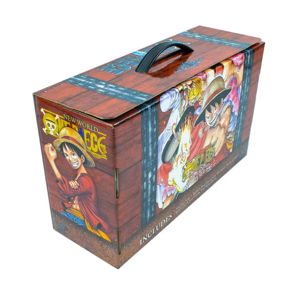 A premium One Piece Manga Box Set 4 containing Volumes 71–90 in a vibrant, illustrated collector's slipcase. The box features action-packed artwork of Monkey D. Luffy and the Straw Hat Pirates, including a bonus premium booklet and a double-sided full-color poster.