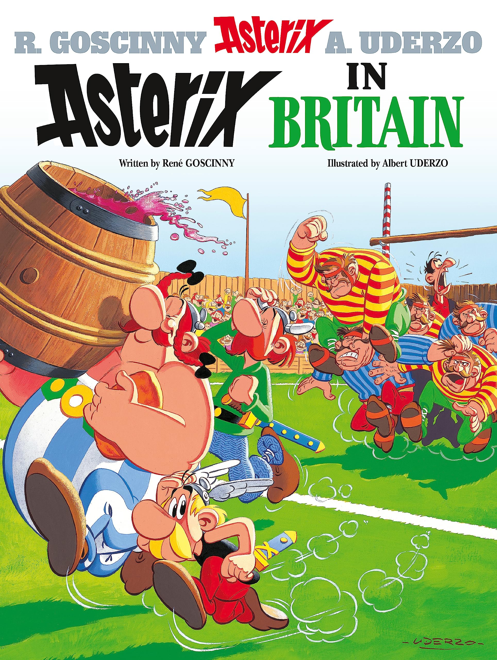 Front cover of the book 'Asterix in Britain: Album #8' by Goscinny Rene.
