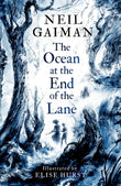 Front cover of the book 'The Ocean at the End of the Lane: Illustrated Edition' by Neil Gaiman.