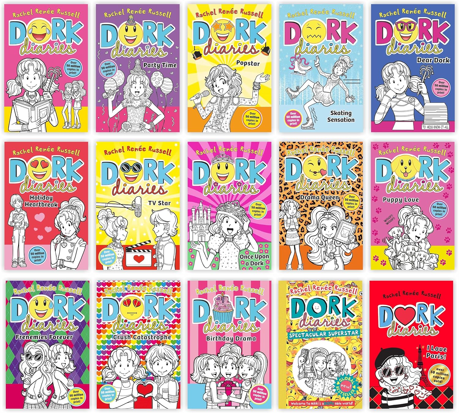 Dork Diaries Books #1-15 Books Collection set By Rachel Renee Russell NYBooksHub