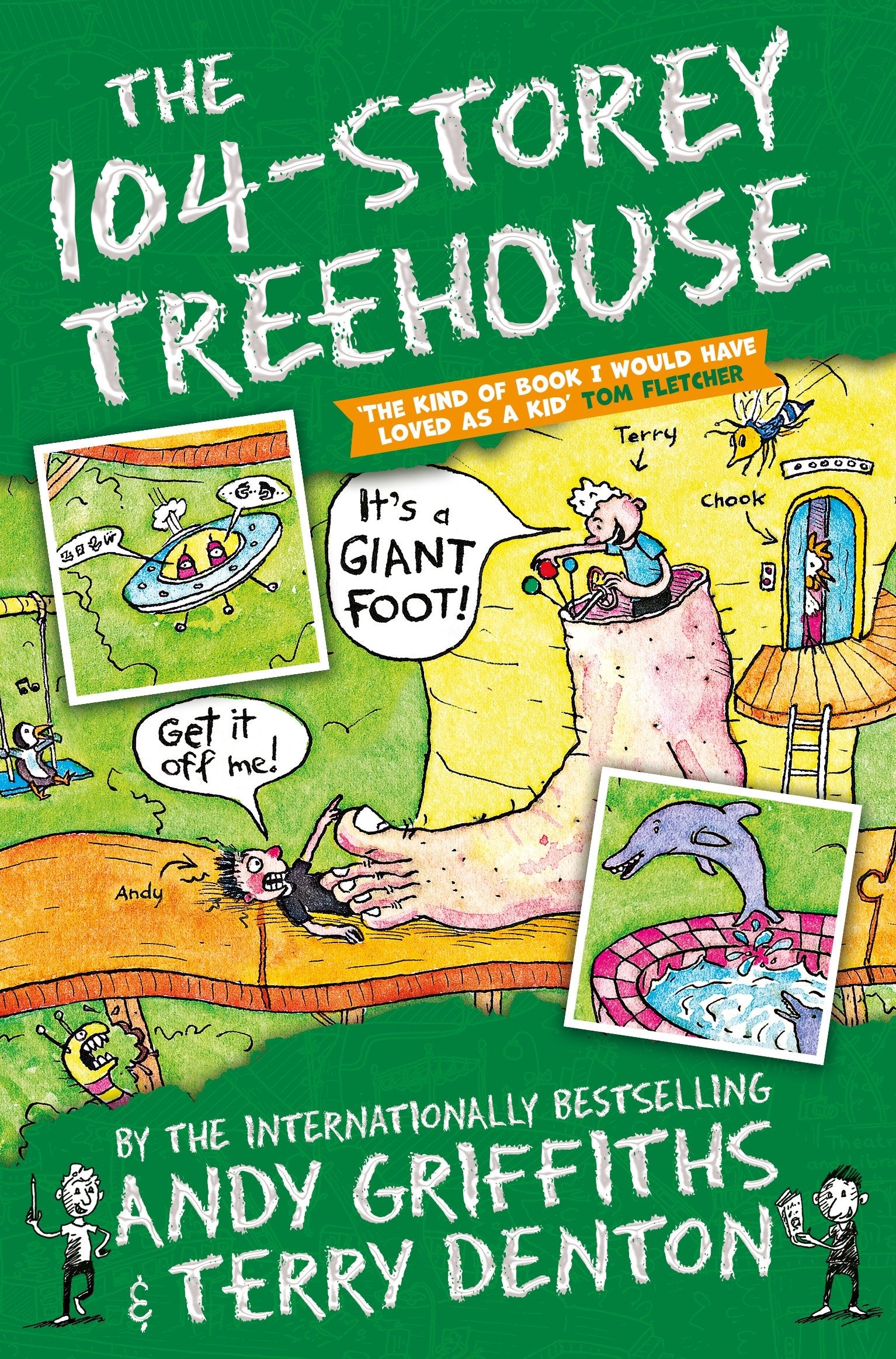 Front cover of the book '104-Storey Treehouse' by Andy Griffiths.