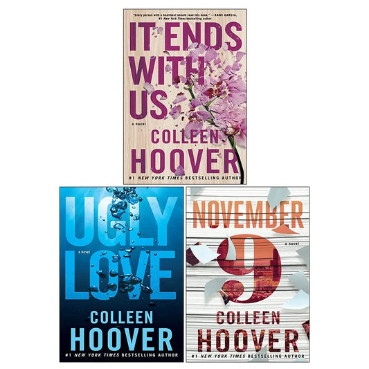 Front cover of Colleen Hoover 3-Book Collection Set featuring It Ends With Us and Ugly Love at Nybookshub