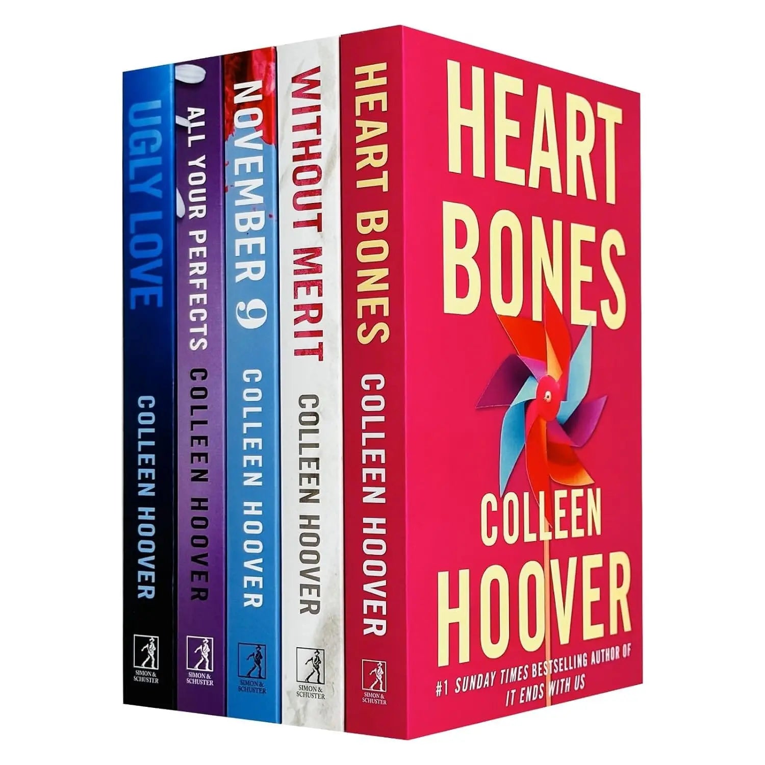 Front cover of Colleen Hoover 5 Books Collection Set featuring Ugly Love and Heart Bones at Nybookshub