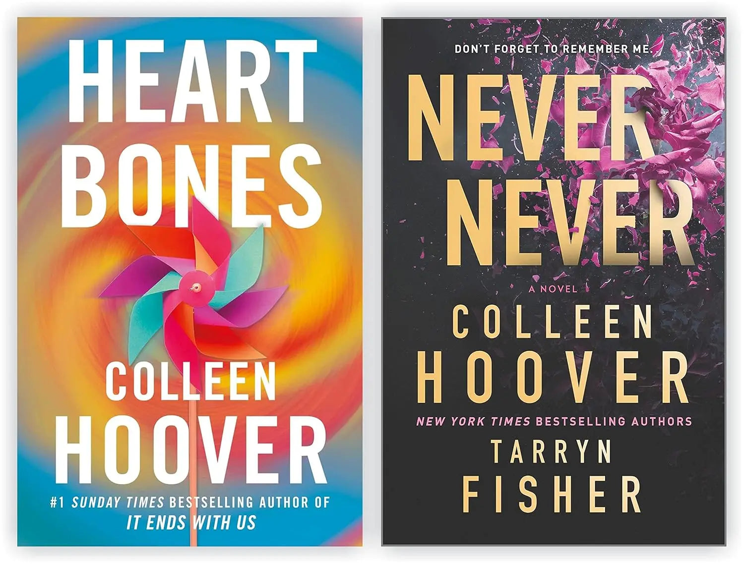 Front cover of Colleen Hoover 2-Book Collection Heart Bones and Never Never at Nybookshub