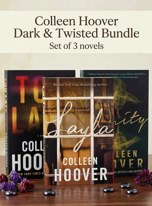 Colleen Hoover Dark & Twisted Bundle – Verity + Too Late + Layla | Thriller & Dark Romance 3-Book Set
