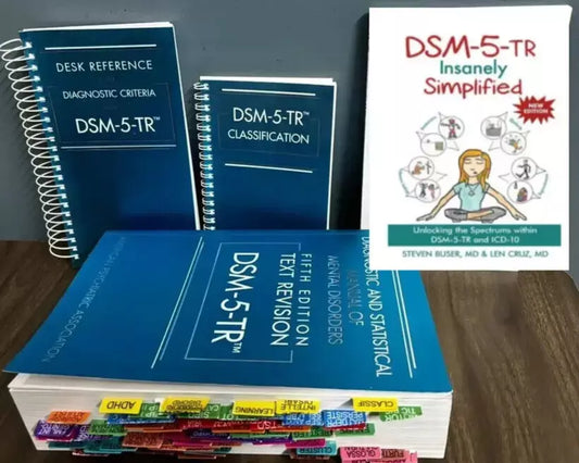 DSM 5 TR Combo Set Desk Reference Spiral Index Tabs Classification Guide