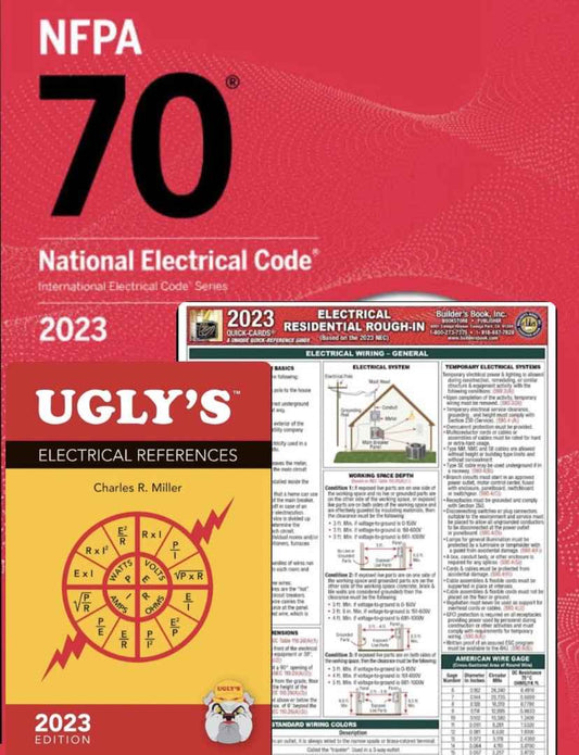 2023 NEC Code Book NFPA70 National Electrical Code +2023 Ugly's Electrical Reference National Electrical Code Quick-Card Based On the 2023 NEC