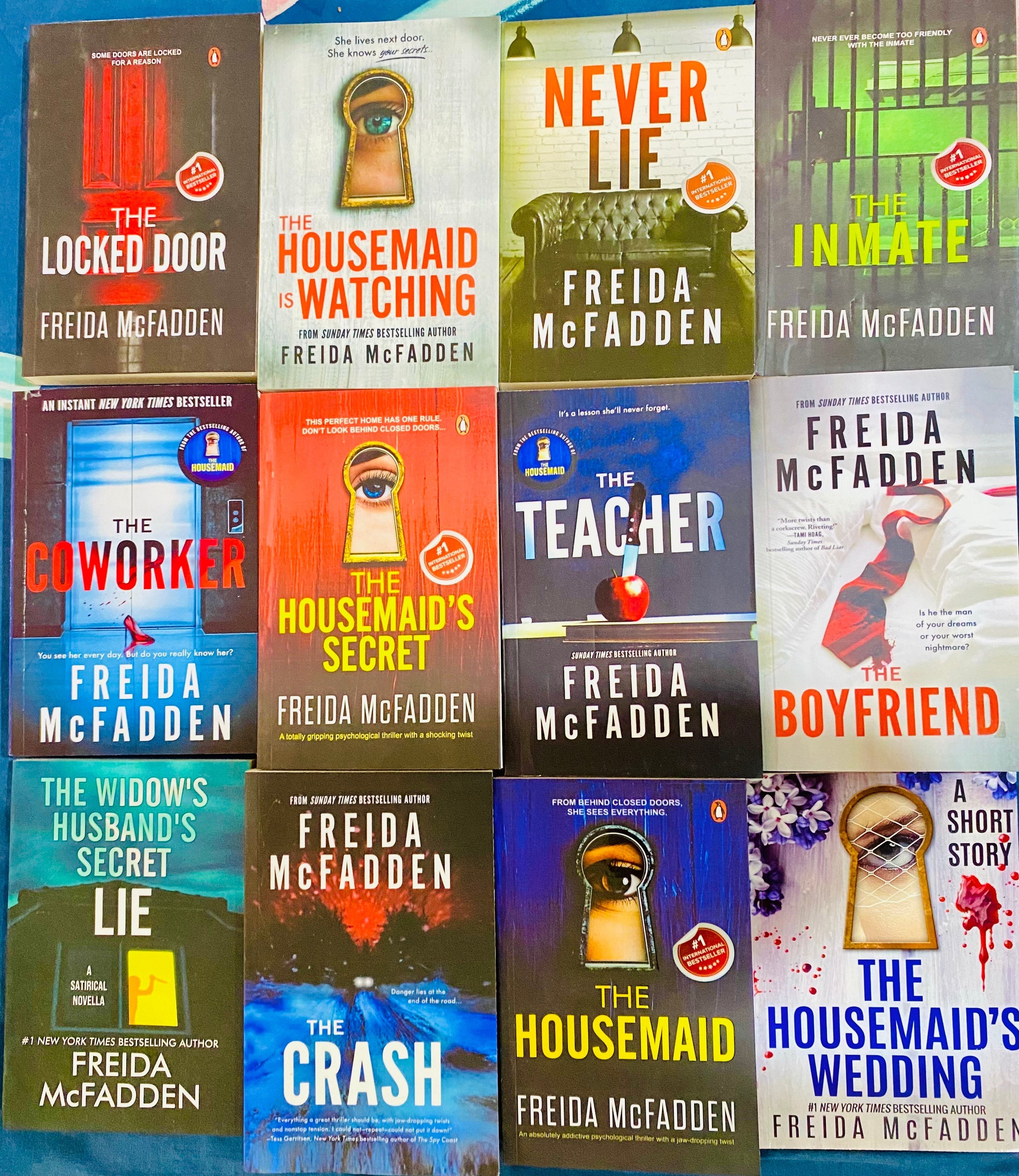 Freida McFadden Thriller Series 12 Books Collection Set (The Housemaid, The Housemaid's Secret, Housemaid Is Watching, The Never Lie, Coworker, Locked Door, Teacher, Inmate, The Crash and Boyfriend) Paperback – May 19, 2025 - NYBooksHub