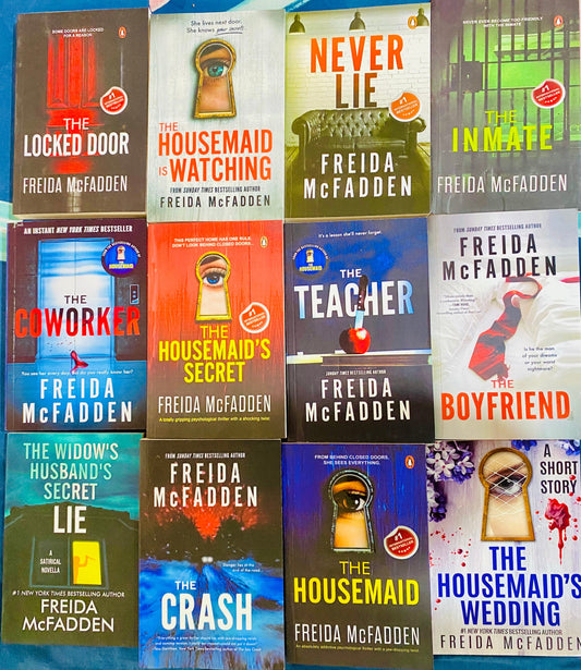 Freida McFadden Thriller Series 12 Books Collection Set (The Housemaid, The Housemaid's Secret, Housemaid Is Watching, The Never Lie, Coworker, Locked Door, Teacher, Inmate, The Crash and Boyfriend) Paperback – May 19, 2025 - NYBooksHub