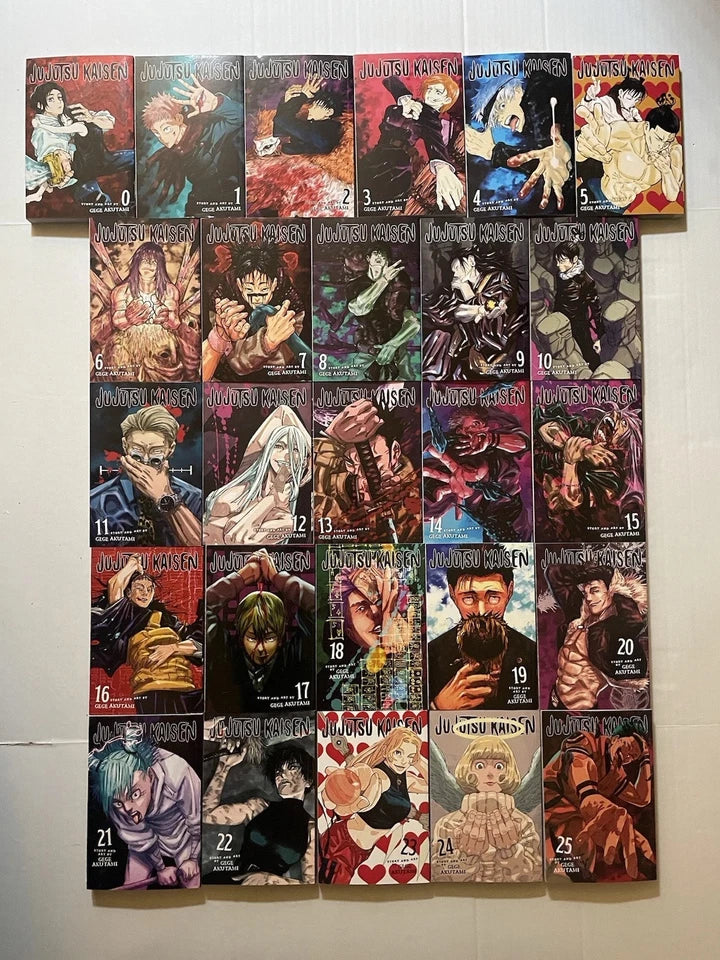 Jujutsu Kaisen Manga Vol 0 25 English Full Loose Set Jjk Sorcery Comic Series By Gege Akutami ?? Bonus Free Manga Themed Wall Poster - NYBooksHub