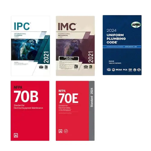 Mechanical Plumbing Electrical Compliance Code Set IPC IMC UPC NFPA Safety Standards