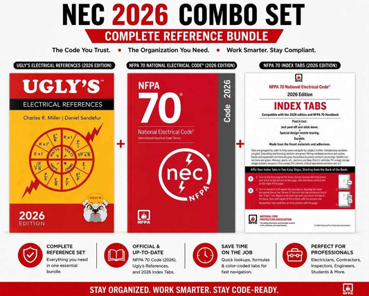 NFPA 70 NEC 2026 Code Book + Ugly's Electrical References 2026 + Official Index Tabs 3-Piece Combo Set