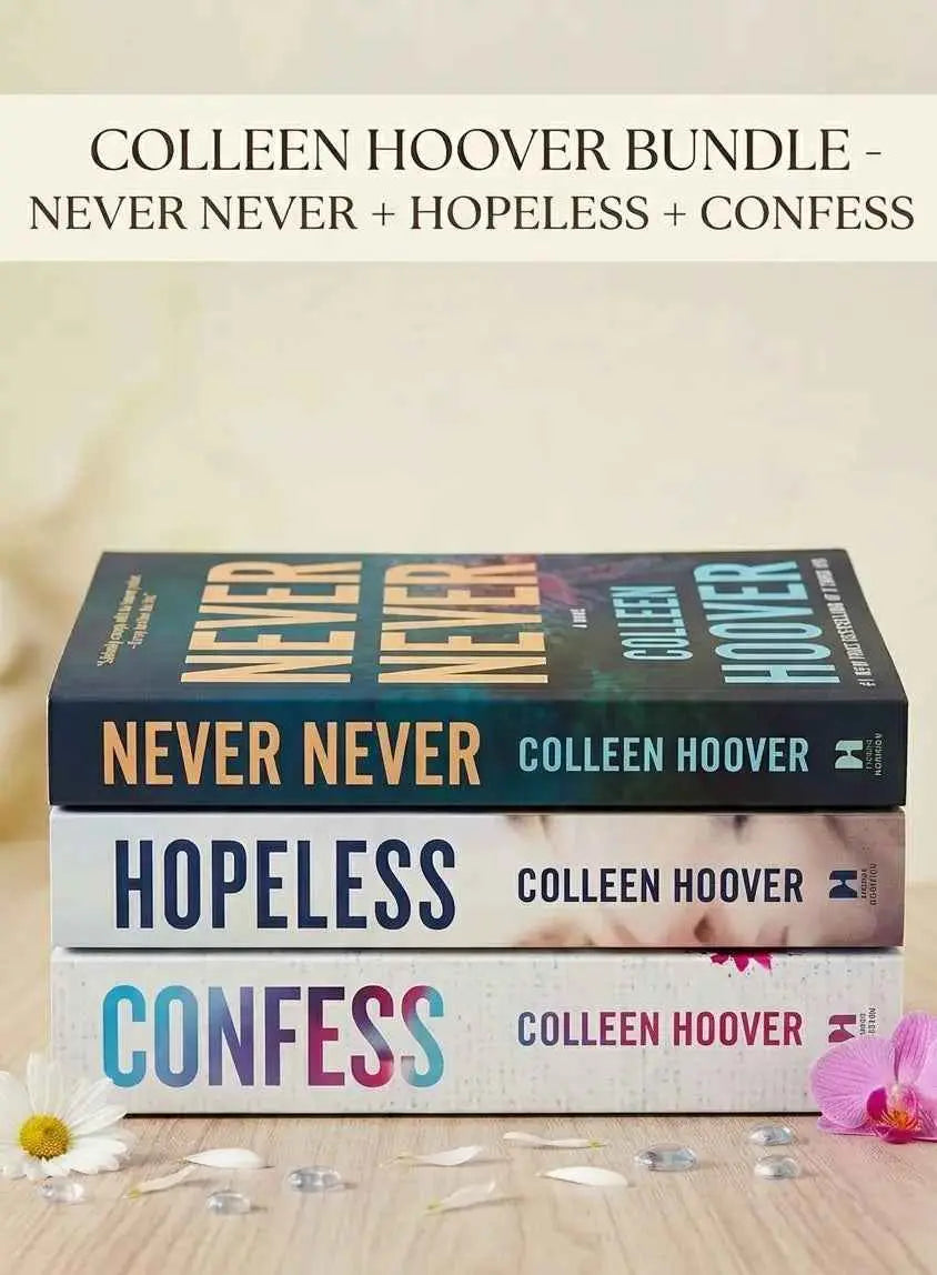 Colleen Hoover Mystery & Forbidden Love Bundle – Never Never + Hopeless + Confess | 3-Book Series Set