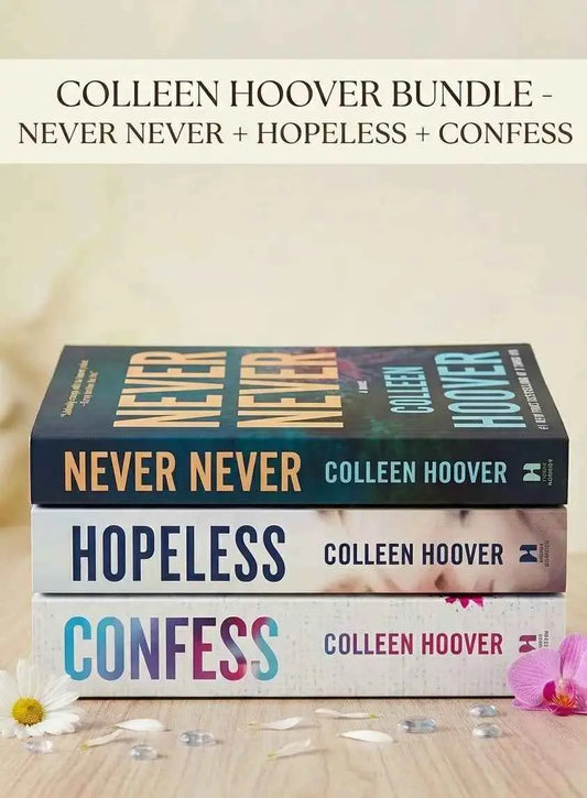 Colleen Hoover Mystery & Forbidden Love Bundle – Never Never + Hopeless + Confess | 3-Book Series Set