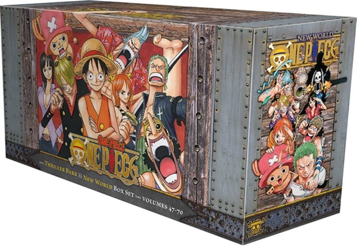 One Piece manga Box set 3 volumes 47 to 70 bundle covering Marineford War and Punk Hazard arcs with free manga poster by nybookshub.
