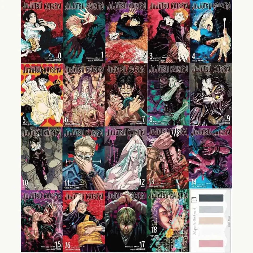 Jujutsu Kaisen Complete Manga Set Vol 0-18 + Magnetic Bookmarks | Gege A | Paperback
