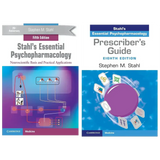 Front cover box set of Stahl's Essential Psychopharmacology 5th Edition and Prescriber's Guide 8th Edition Bundle at Nybookshub