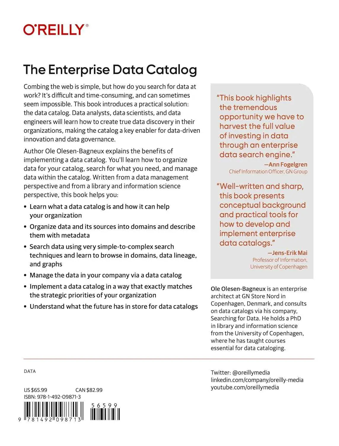 The Enterprise Data Catalog |9781492098713| Patrick Ts'o